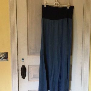 Lightweight denim maxi skirt